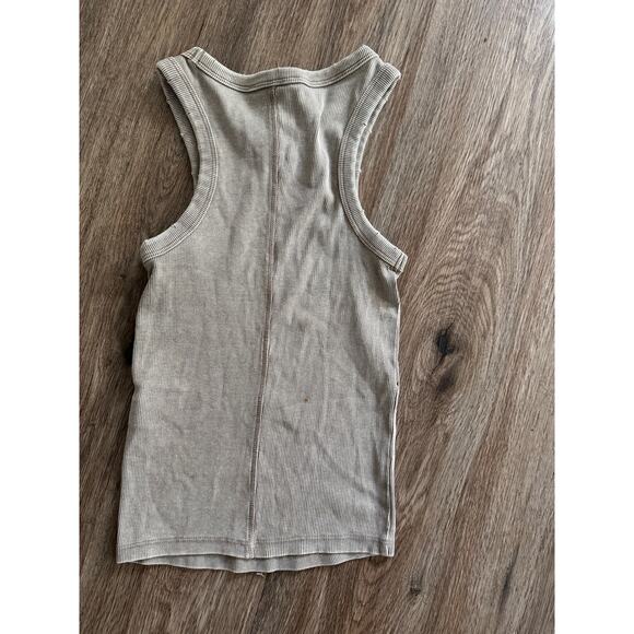 Zara Washed Distressed Ribbed Tank Top Size Small - Picture 4 of 6